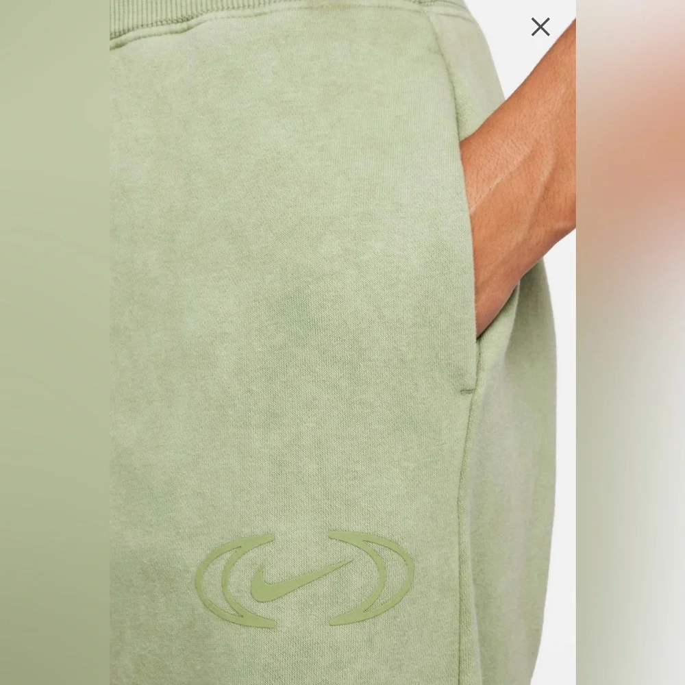 Nike Phoenix Fleece Joggers Washed‎ Green High Rise Sweatpants Size S Womens